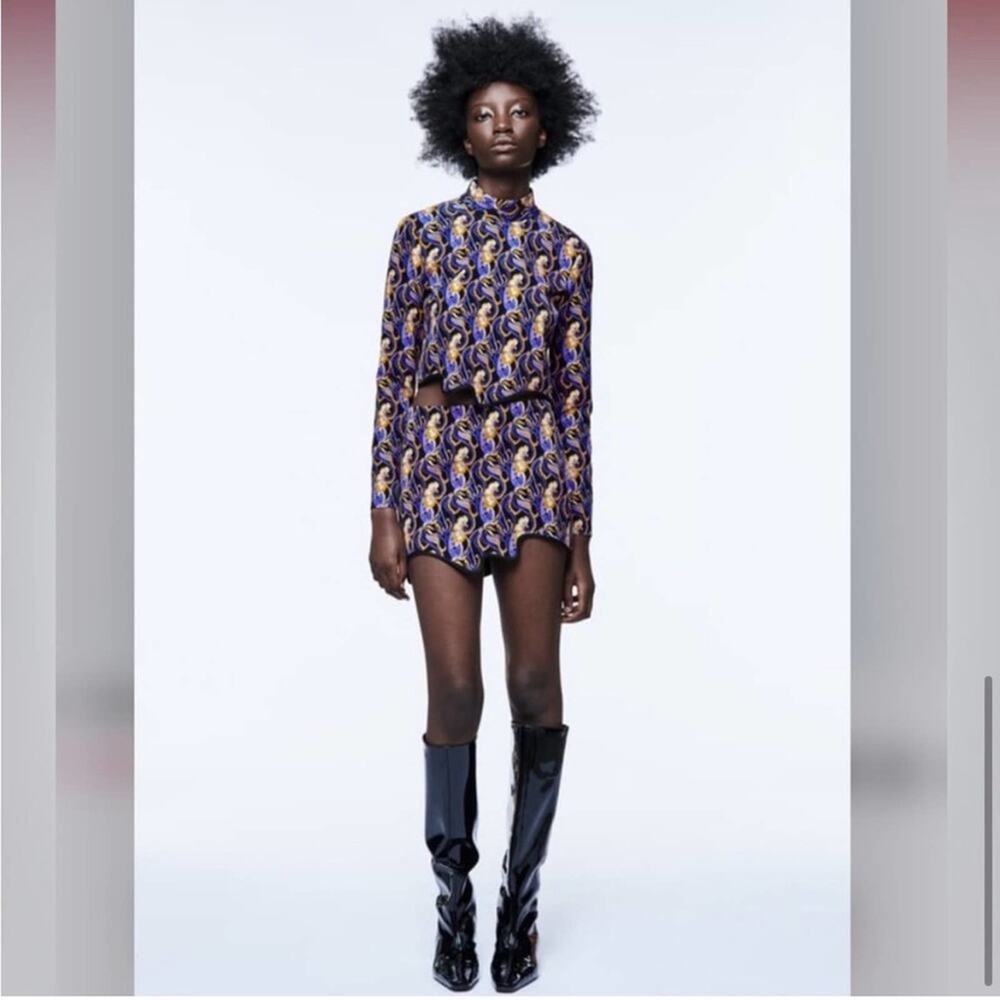 Zara Multicolor Patterned Top - Picture 8 of 13
